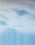 Abstract blue and white artwork of the sky with paint lines