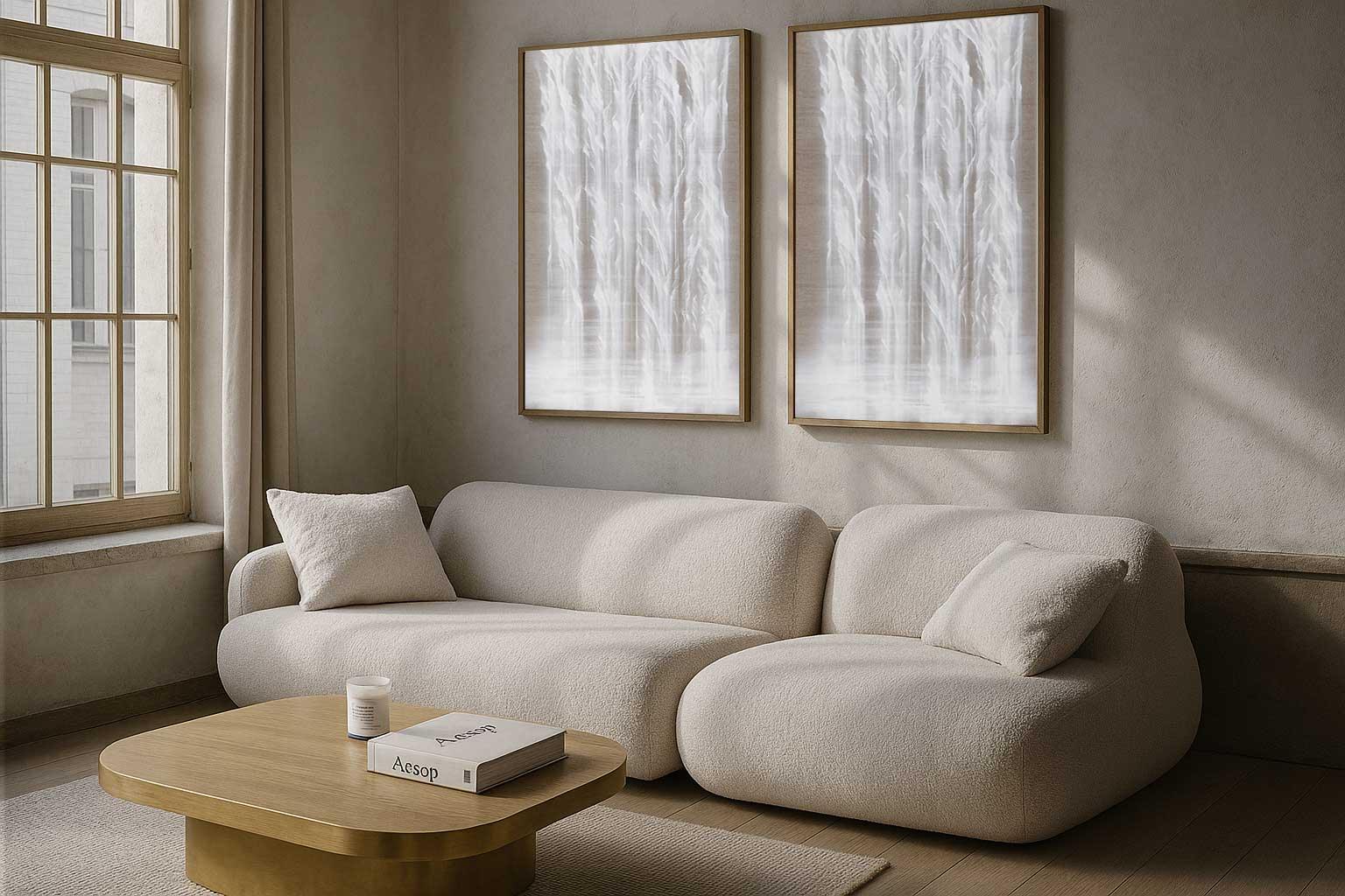 Luminous Lines On Brown Linen - ChristinaCraemer